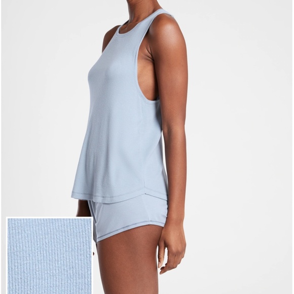 Athleta Tops - Athleta Well Rested Rib Sleep Tank in Blue Star